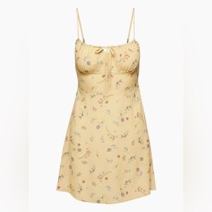 Brand new Aritzia Wilfred Bellow Mini Dress in yellow floral.